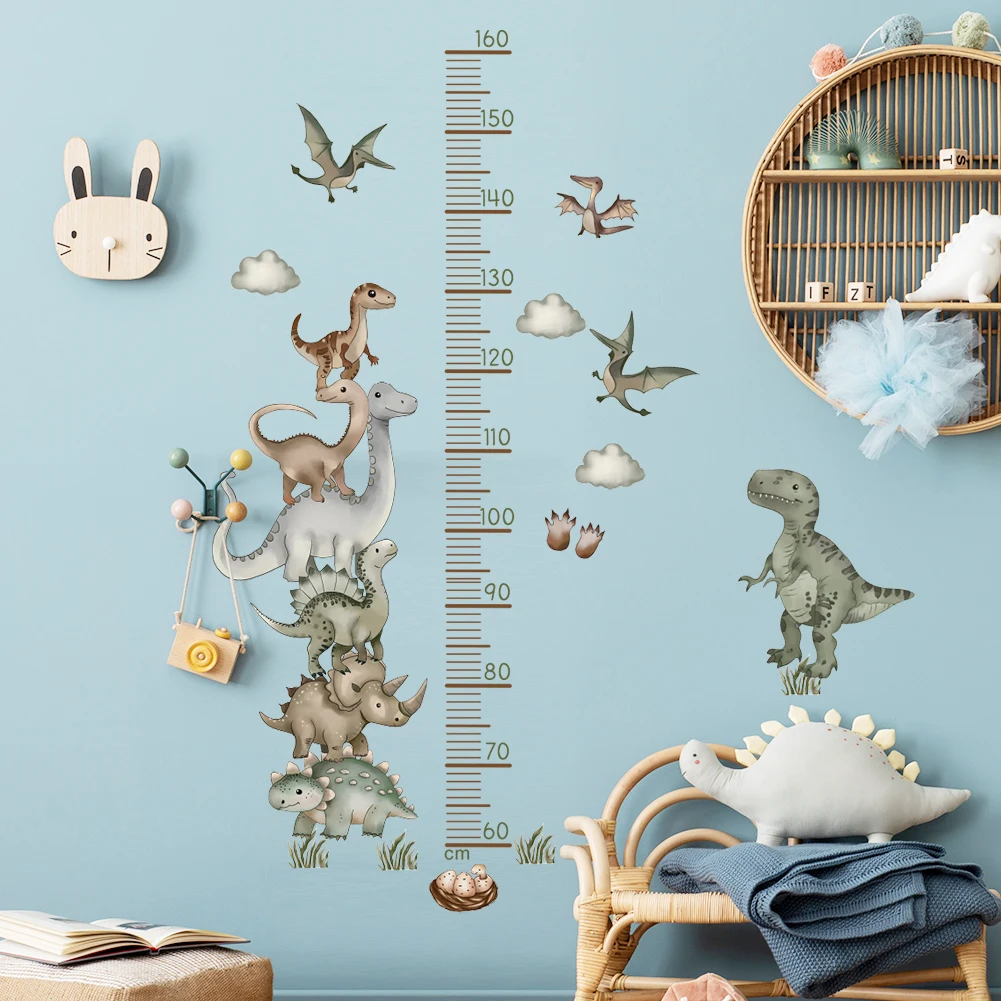Cartoon Dinosaur Height Stickers Baby Daycare Children's Room Art Stickers Home Decoration
