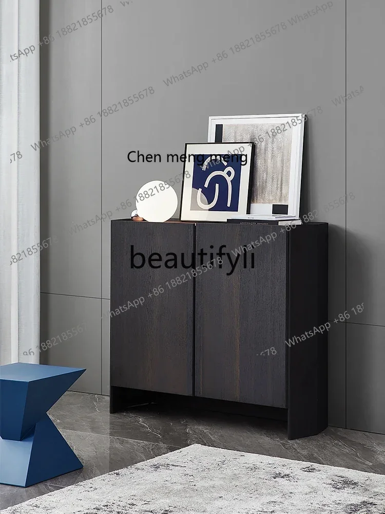 

X FH Italian Modern Restaurant Smoked Wood Wine Cabinet Nordic Minimalist Storage Sideboard