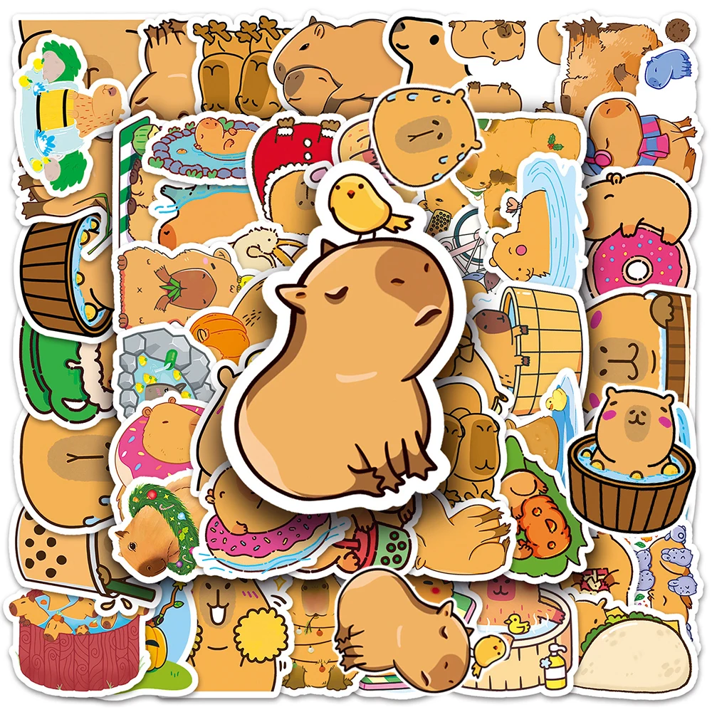 10/30/50 Stück Lustige Capybara Tier-Graffiti-Aufkleber Niedliche Cartoon Wasserfeste Aufkleber für Skateboard Koffer Handy Auto Verpackung