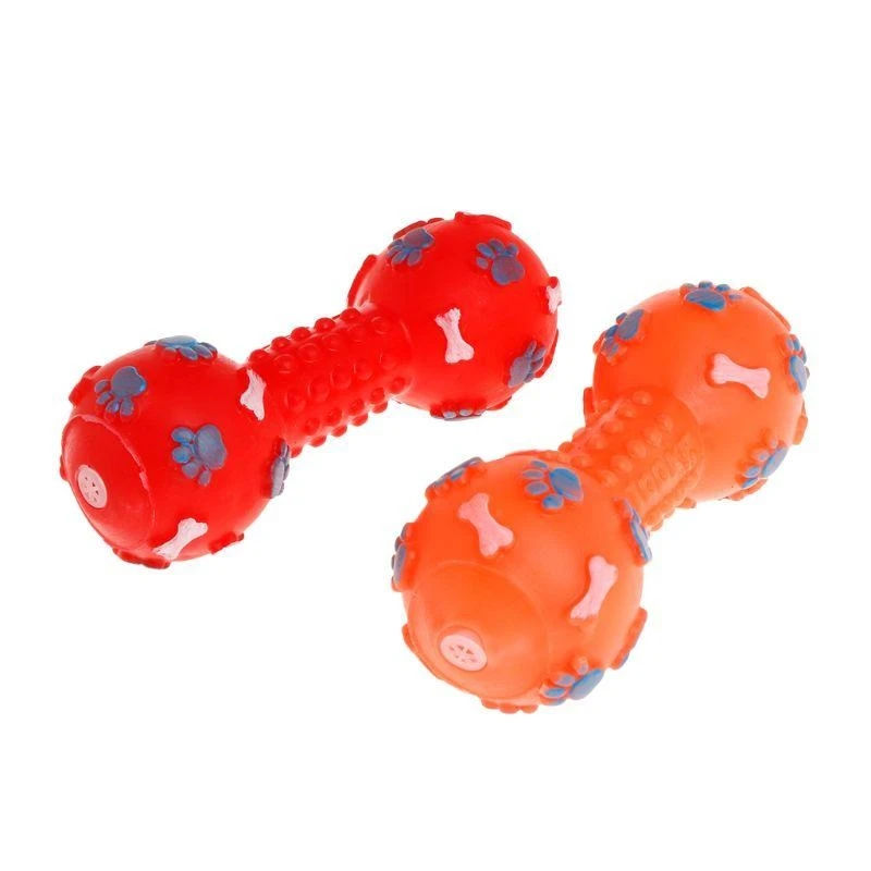 Pet Dog Dumbbell Dog Interactive Squeaky Dumbbell Toy for Dog Training