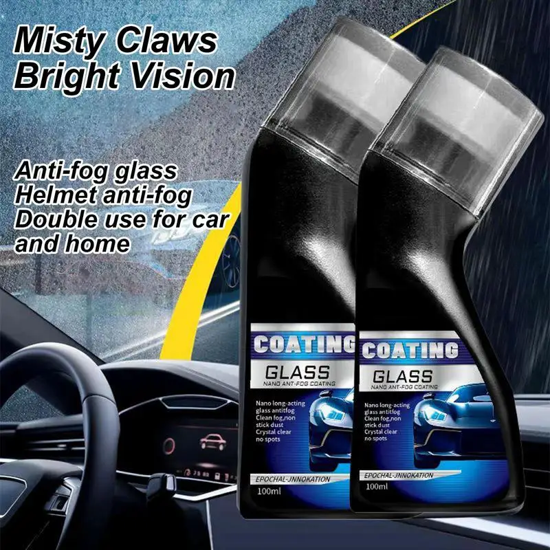 100ml Car Anti Fog Agent Defogging Spray Cleaner Auto Glass Antifog Coating Agent Defogger For Windshield Window Mirror Glass