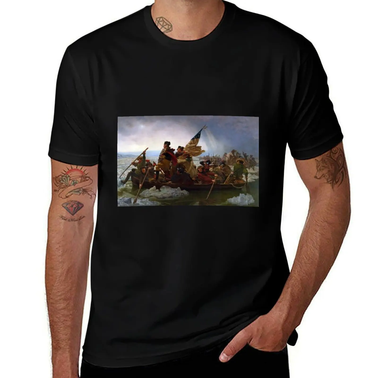 Washington Crossing the Delaware E Gottlieb Leutze T-Shirt Industrial Work Tee Shirt