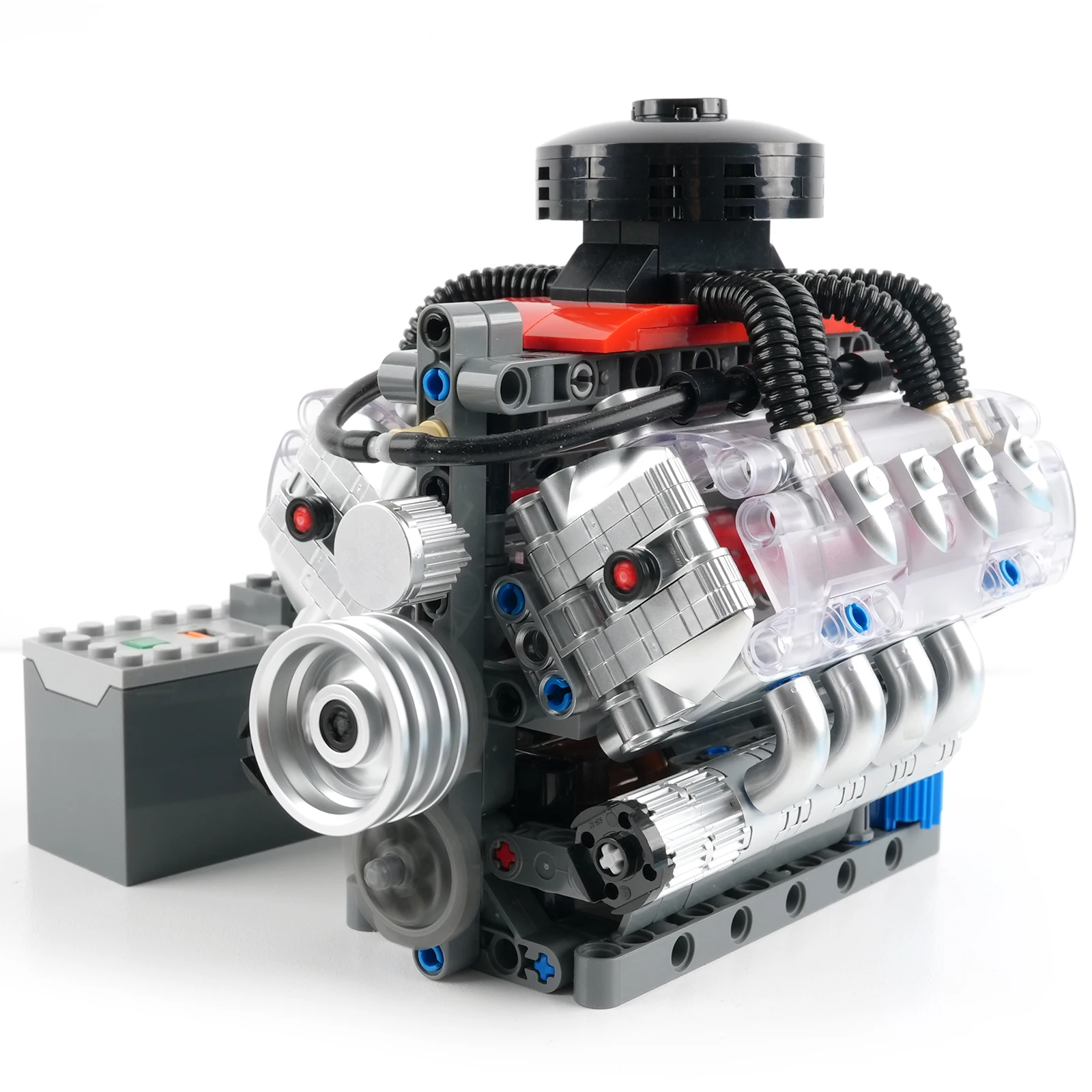 Modelo de Motor V8, bloques de construcción de alta tecnología, juego 10171 LSX454 + función de potencia del Motor L, juguetes ensamblados DIY para niños, regalos, 497 Uds.