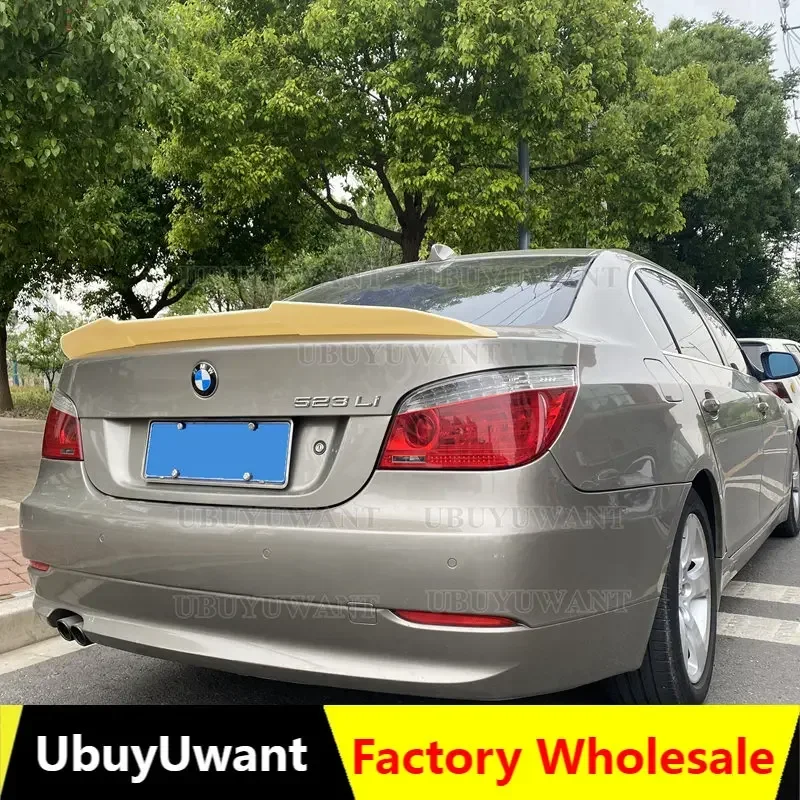 For BMW 5 Series E60 M5 Black Spoiler 2004-2009 Car Rear Trunk Wing Boot Lip ABS Carbon Fiber Spoiler Decoration Car Styling