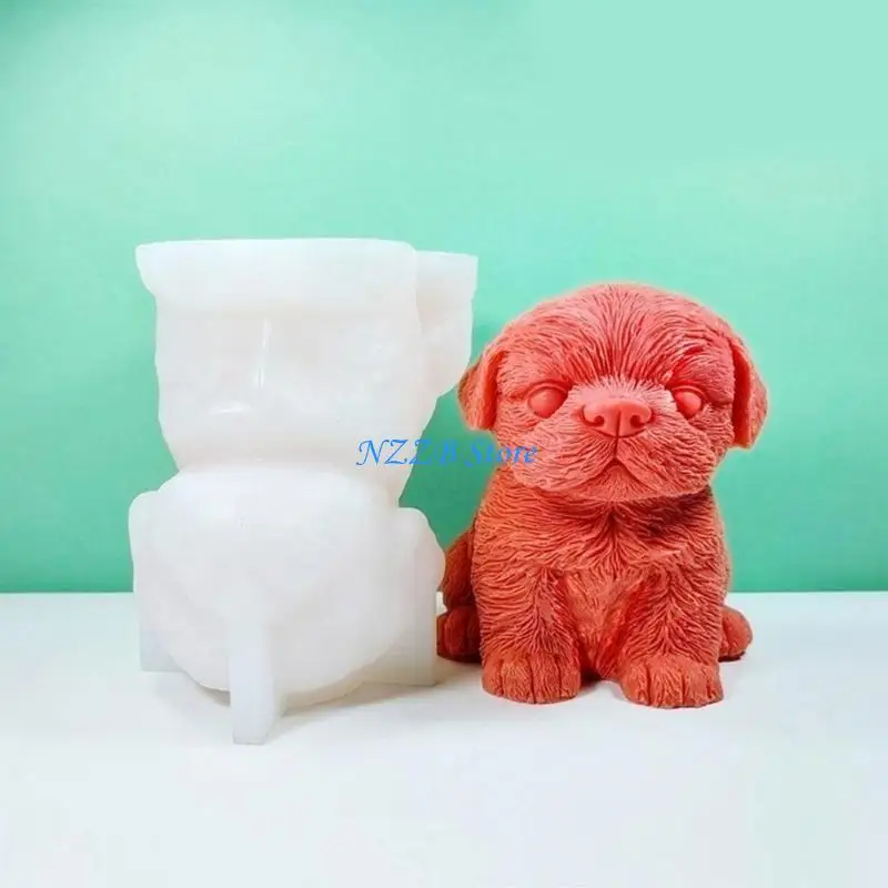 T21F Epoxy Handmade Mold Dog Decoration Mold for DIY Decoration Making Soap
