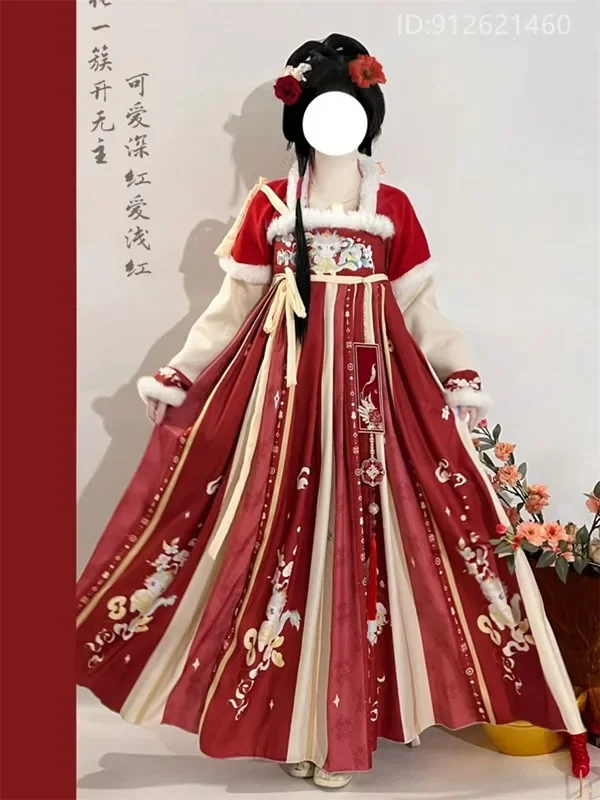 2025 Hanfu Women's Chinese Traditional Costumes Daily Chest Length Suspended Dress Shawl Autumn And Winter Style Dress