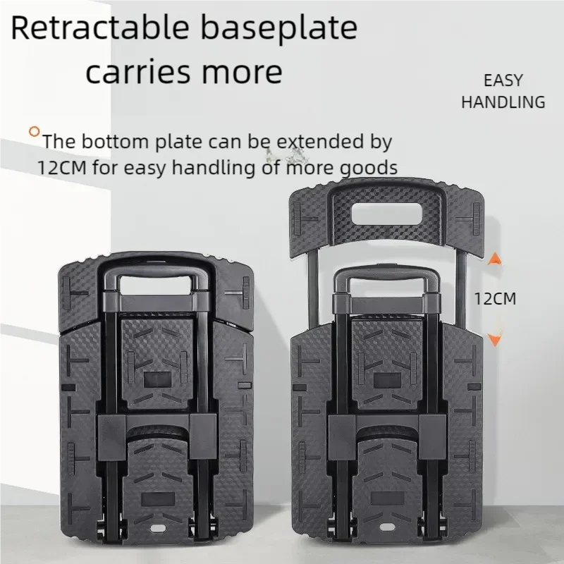 Hand Carts Trolleys Retractable Small Foldable Flatbed Transport Cart Portable, Silent Hand Cargo Cart Material Handling Tools