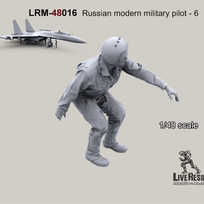 Die-cast 1/48 scale modern Russian military pilot-6 (excluding aircraft) micro-scene with self-assembled unpainted GK hobby toys