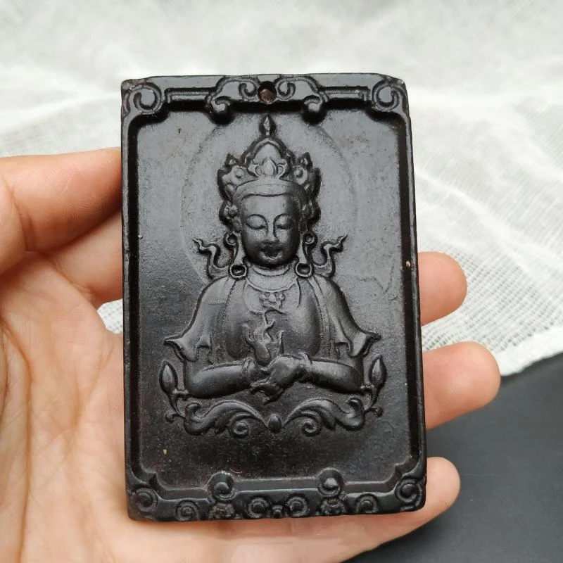 

Stone carving collection, Meteorite Tibetan Bodhisattva Sign Pendant