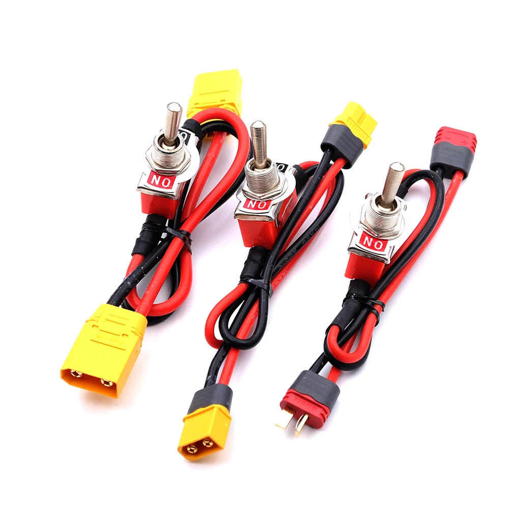 Large Current High Load Switch XT60 XT90 T-Plug Power ON-OFF Toggle 12/14AWG for eBike RC Airplane ESC Motor Connecting Adapter