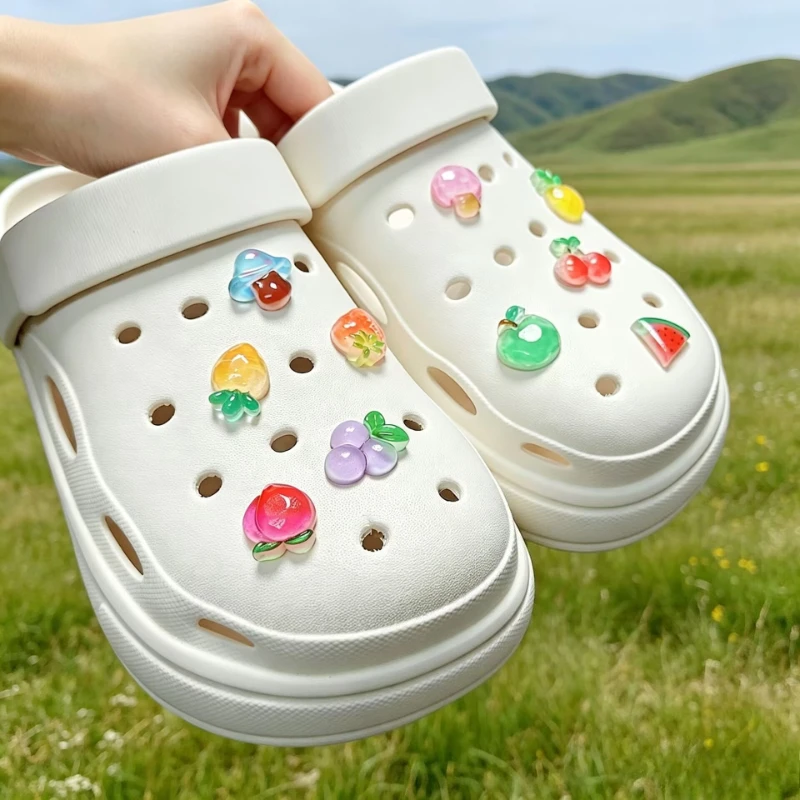 10 Piece Set Cute Simulated Fruit Shoe Decorations DIY Casual Footwear Accessories for Personalized Styling Fun