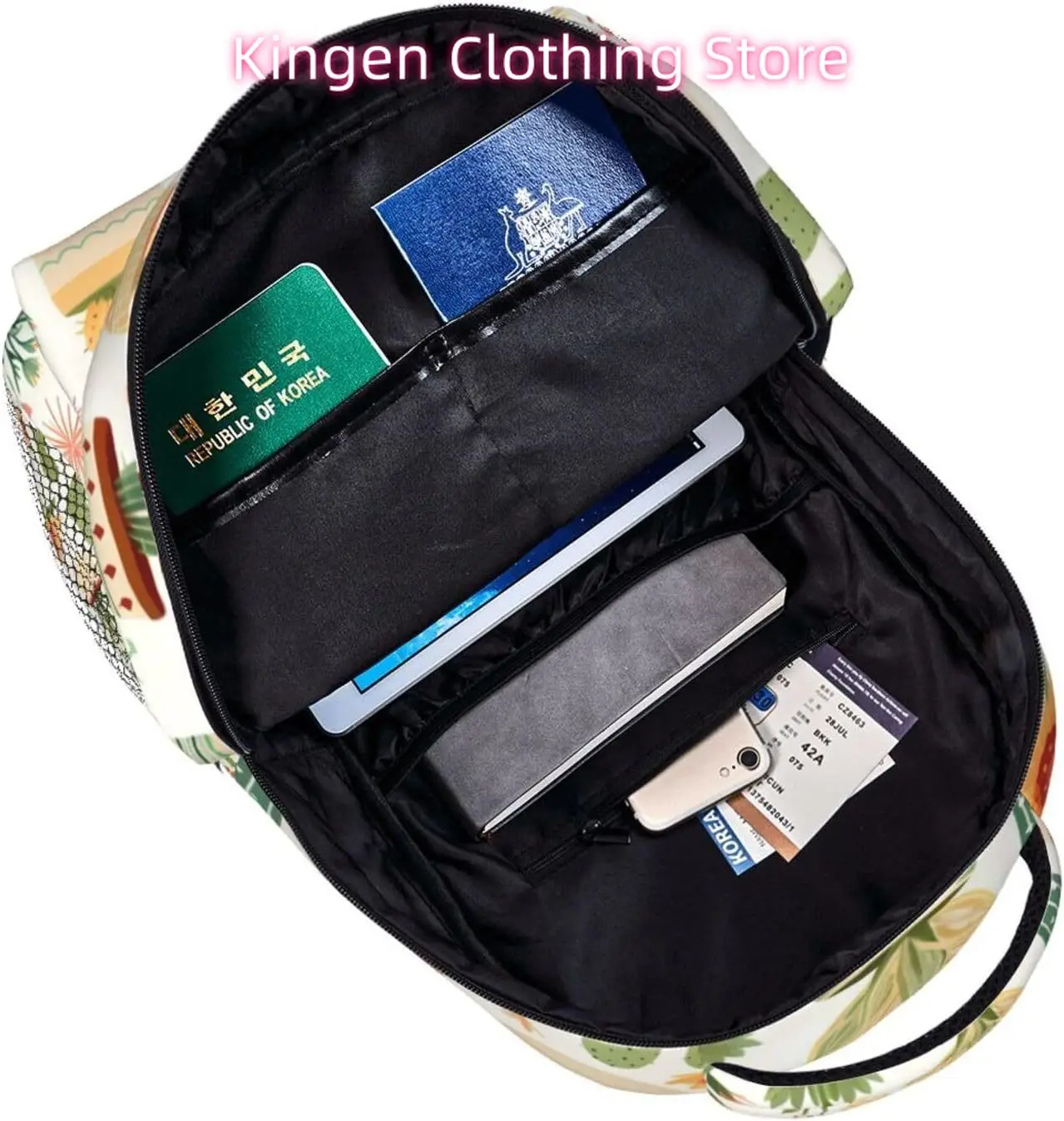 노트북 가방 학교로 귀여운 만화 선인장 경량 노트북 배낭 경량 다목적 여행 캐주얼 데이 팟 남여