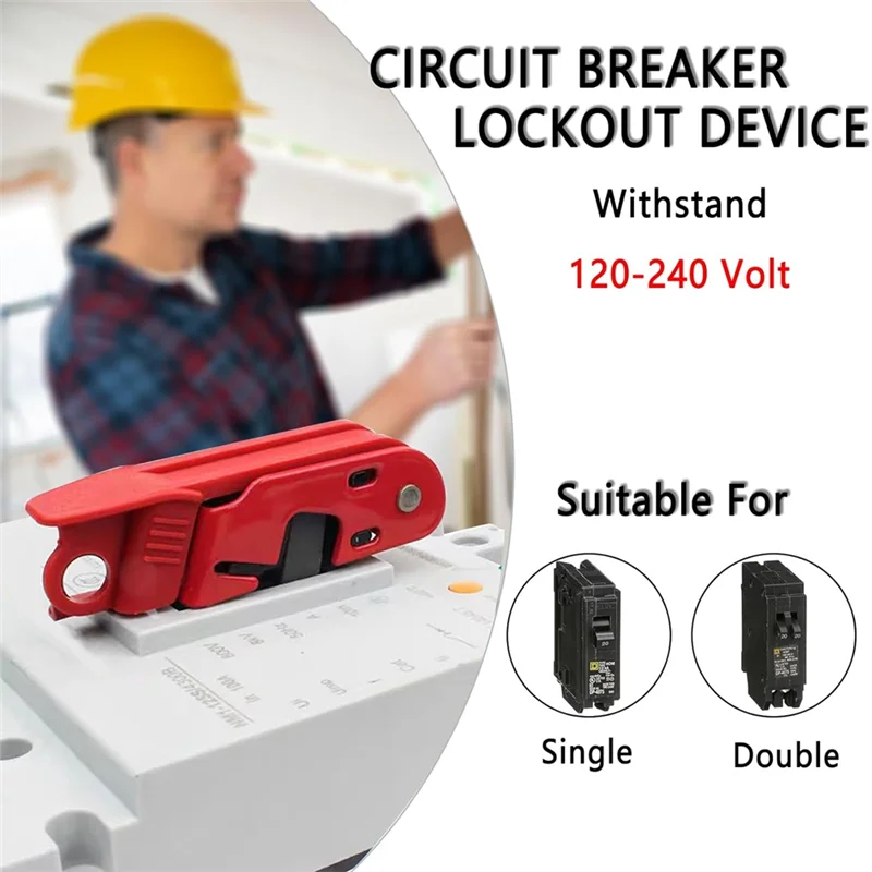 SQPP-Circuit Breaker Lockout, Breaker Box Lock, 2.9 L X 0.74 W X 0.82 H(Inch), Accepts 110-220 Volts, Double Toggle Locks