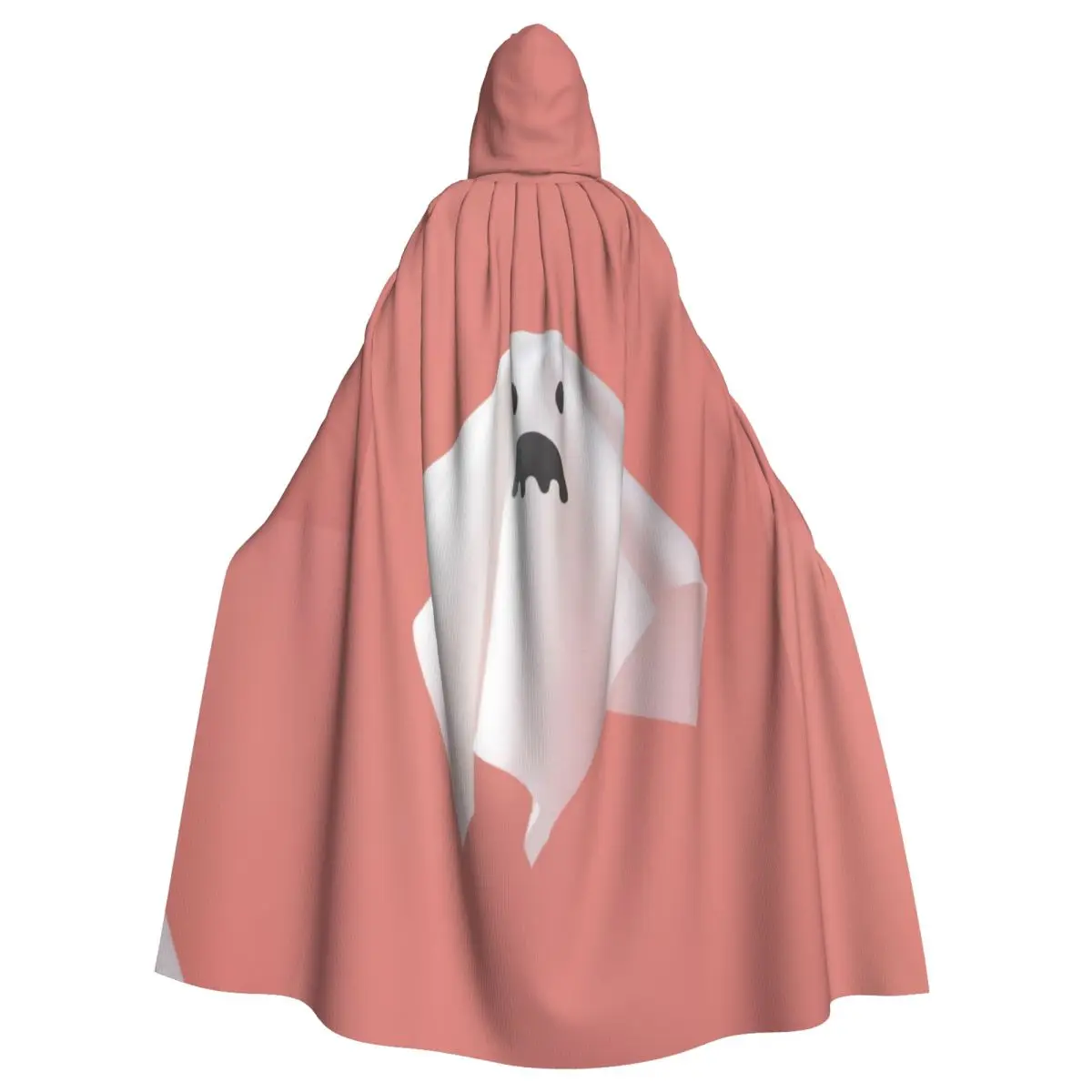 

Fun and Cute Ghost Cloak for Halloween and Dress-Up Events Unisex Adult Cloak with Hood Long Witch Costume Cosplay