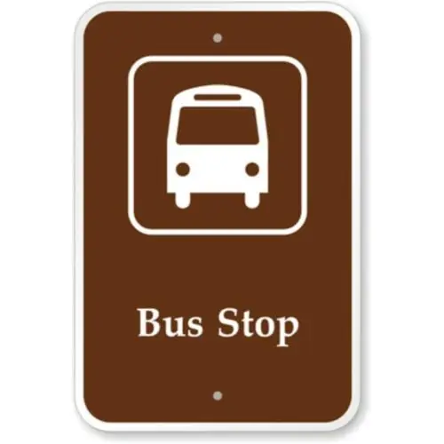 Bus Stop Campground Guide Aluminum Weatherproof Sign p1210-Aluminum