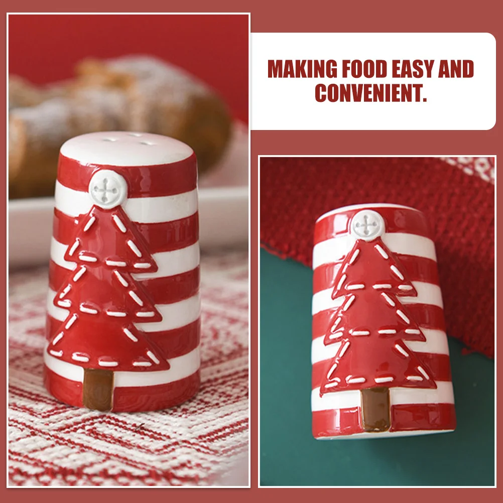 

2 шт. керамические шейкеры для соли и перца, элегантный рождественский стиль, тонкая мастерство, прочный материал, домашний ресторан, кулинария