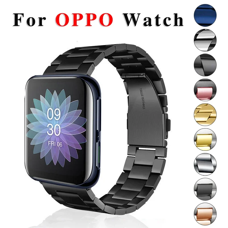 

Металлический ремешок для OPPO 41 мм, ремешок для часов OPPO из нержавеющей стали, ремешок для часов OPPO Watch 46 мм, Аксессуары для браслета, браслет