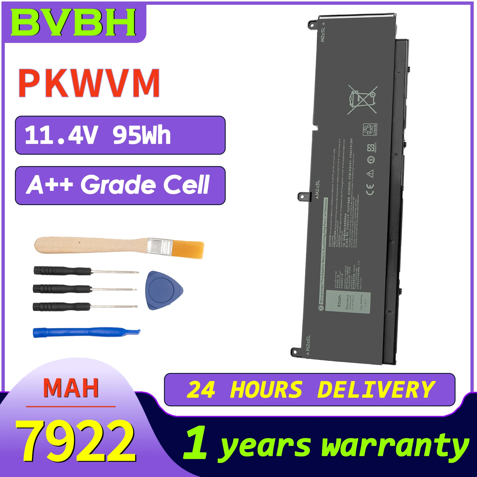 

Аккумулятор для ноутбука BVbh PKWVM 7550, 7560 95WH для серии DELL Precision 7550, 7560 P44E, P93F, C903V 7922 мАч