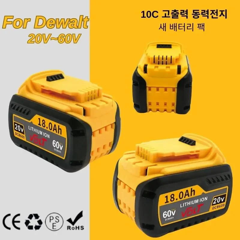 For Dewalt 20V 60V Flexvolt Battery 18650 Lithium-ion Battery Replacement Battery For Dewalt DCB609 DCF850 DCD805 Drill Tools