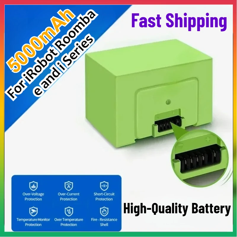 

Замена аккумулятора i7 14,4 В, 5000 мАч для iRobot Roomba e и i Series i7+ e5 7150 7550 i3 3150 i3+ 3550 i4 4150 i4 Аксессуары