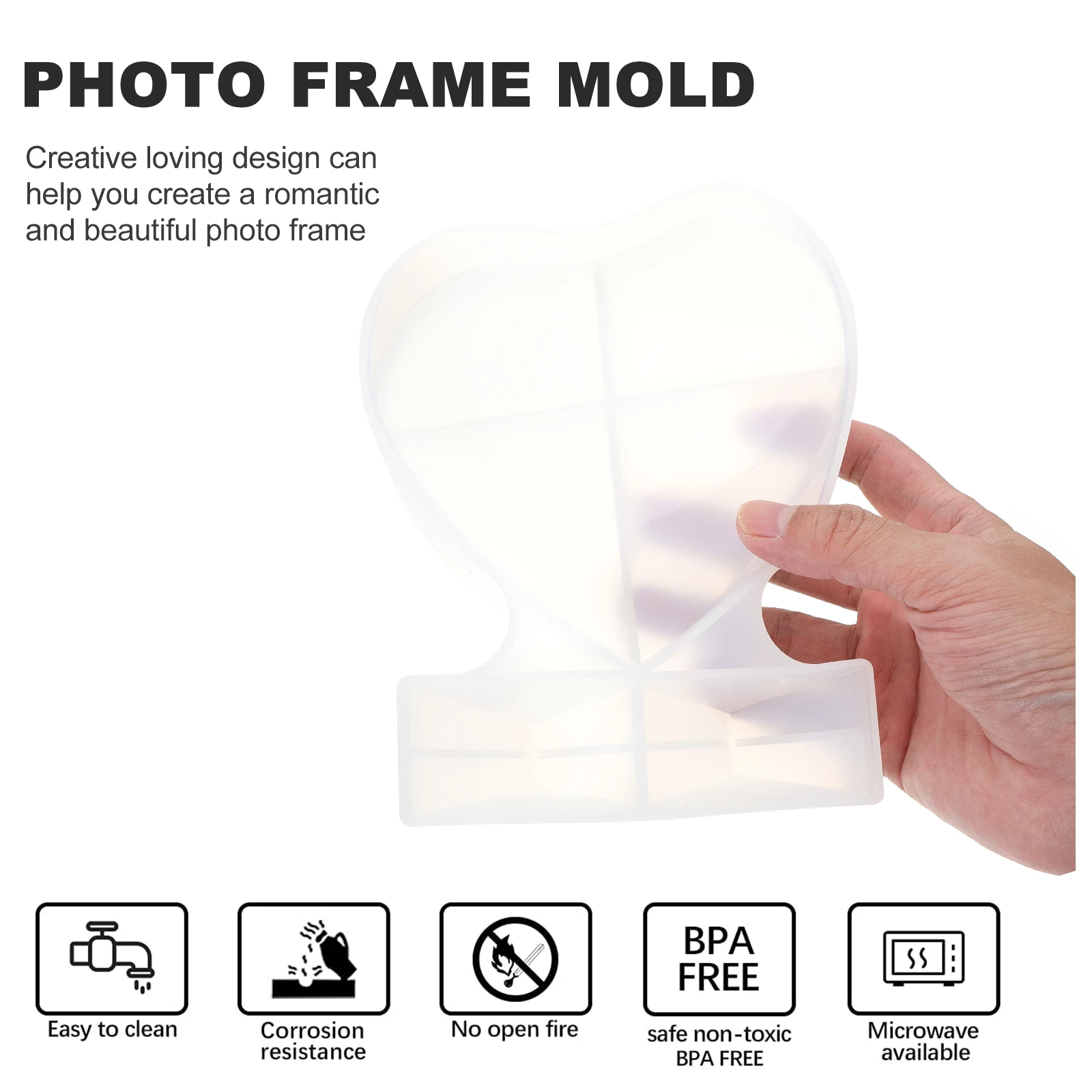 

Love Photo Frame Mold Molds Crystal Drop Heart Silicon White Crafts Home Decoration Picture