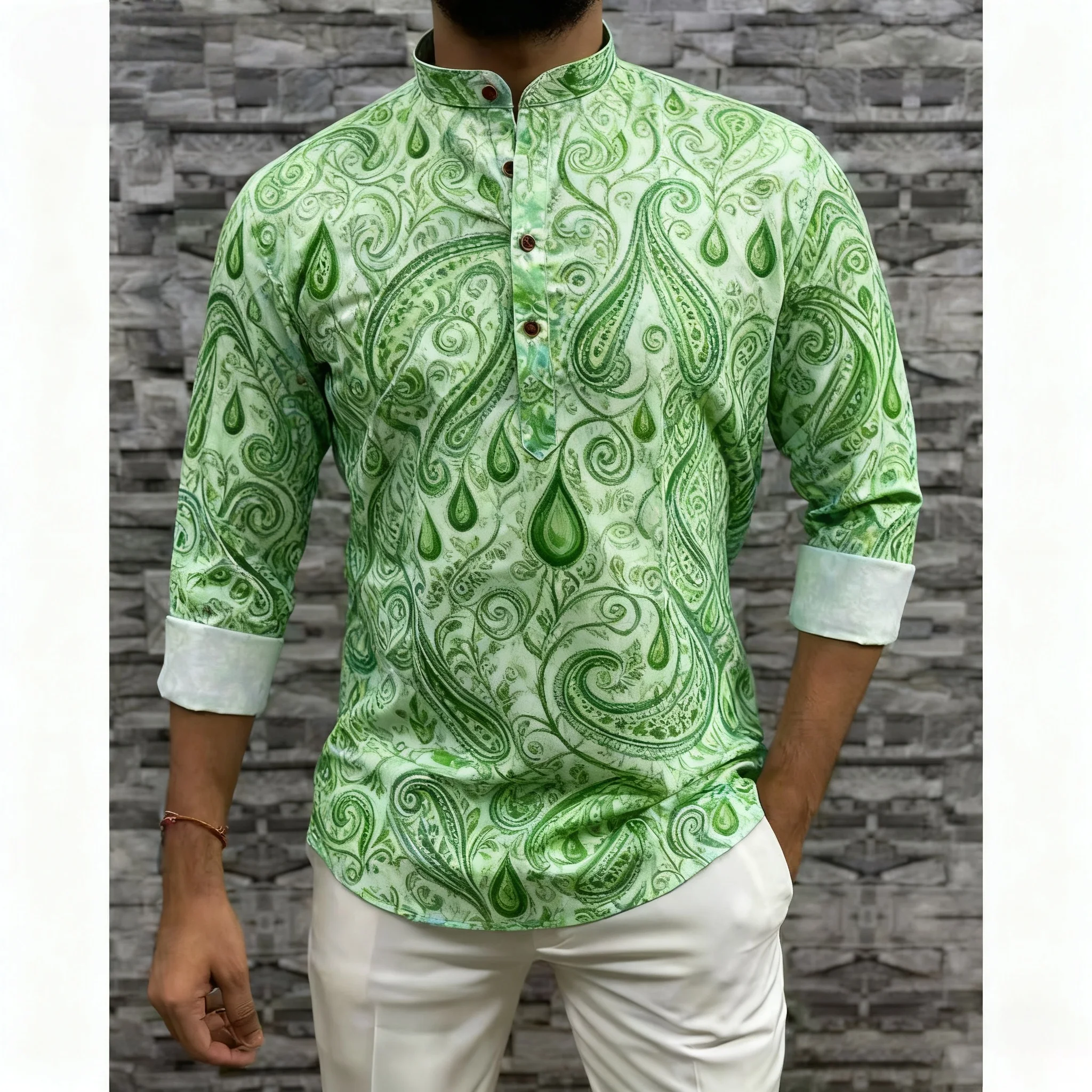 قميص مسلم بأكمام طويلة عباية أمان جوبا باكستان مسلم المملكة العربية السعودية إسلام روبا هومبرس مسلم قميص رجالي Muçulmano #3