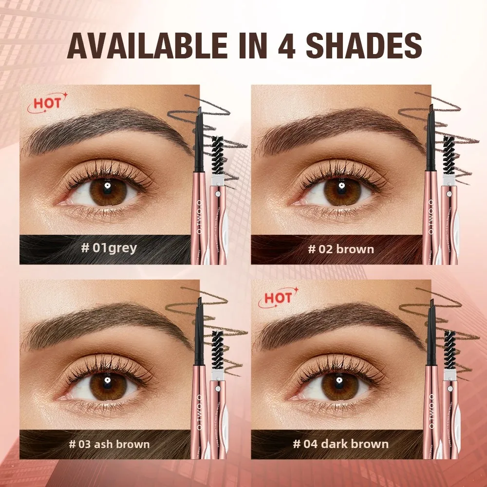 O.TWO.O 3 In 1 ดินสอเขียนคิ้วคิ้วยาวนานที่แม่นยํา Brow Definer ธรรมชาติสีกันน้ํา Eye Brow ปากกา