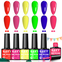 GAVY 6-piece Gel Nail Polish Set - Colorful Nail Polish - Gel Nail Polish Set - Suitable for Home Nail Art Salon or as a Gift fo