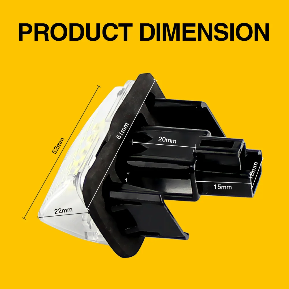2 قطعة الخلفية LED رقم لوحة ترخيص أضواء مصباح لتويوتا كامري يارس أفالون هايلاندر بريوس C VERSO-S 2012-2019 81270-0D120 #2
