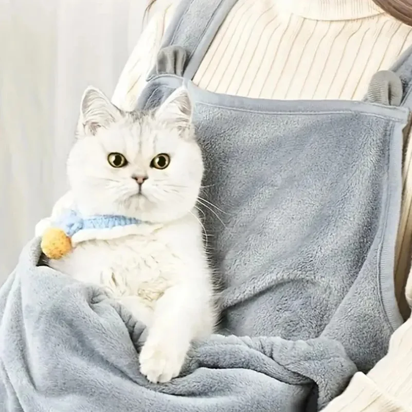 

Cozy Pet Carrier Apron For Small Cats And Dogs - Perfect For Outdoor Winter Travel - Features Hanging Chest Bag And Cat Sleeping