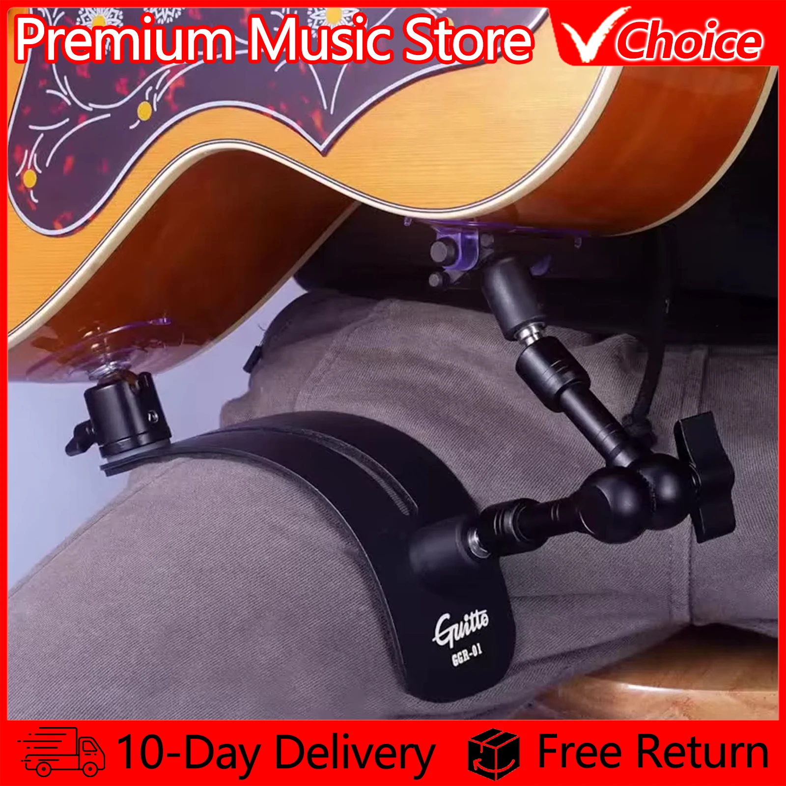 

Guitto GGR-01 Guitar Support Rest Leg Bracket Suction Cup Mount Aluminum Professional Guitar Leg Stand Guitar Accessorie Parts