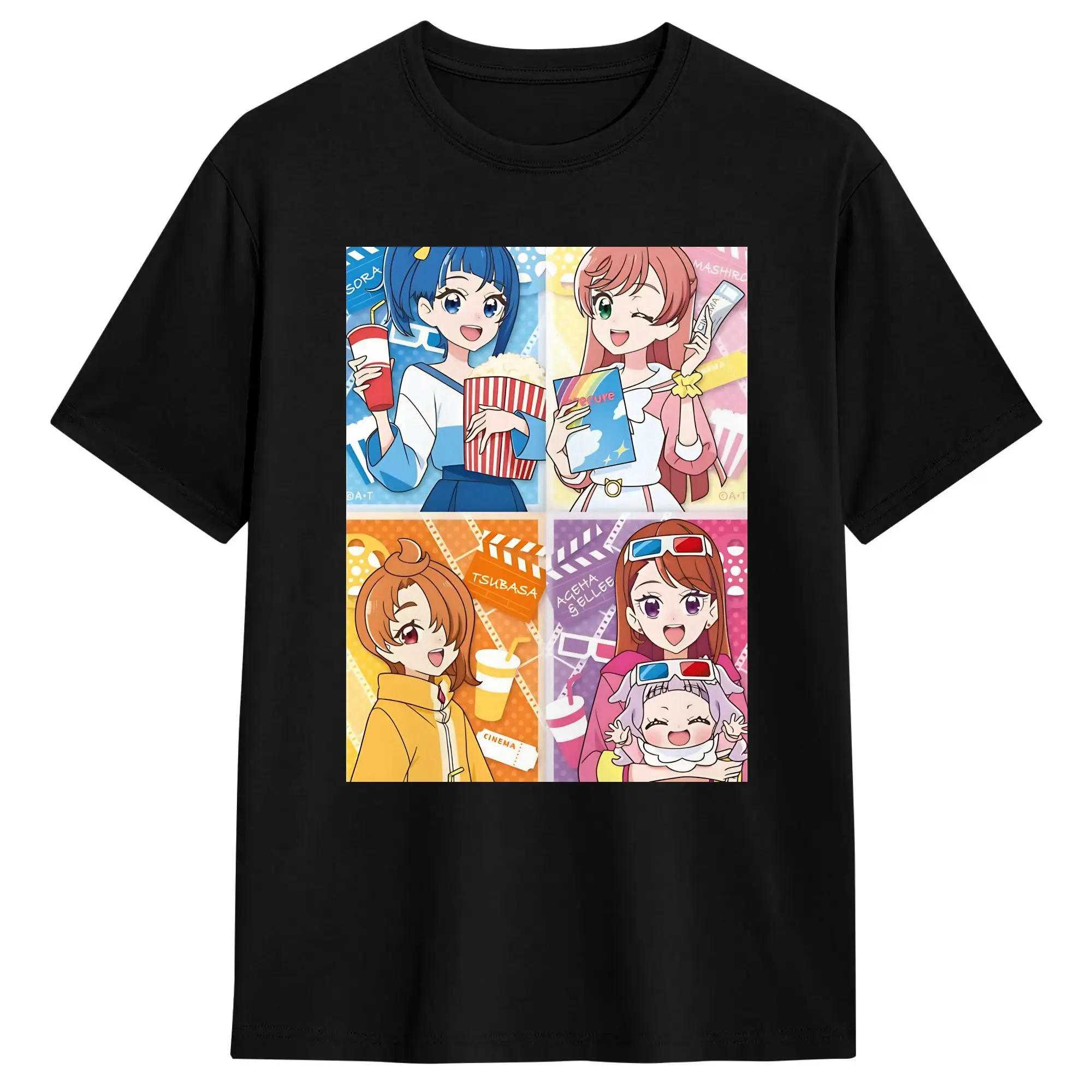 Soaring Sky Precure All in One T Shirt Men Pure Cotton Vintage T-Shirt Crew Neck  Tees Short Sleeve Tops Gift Idea