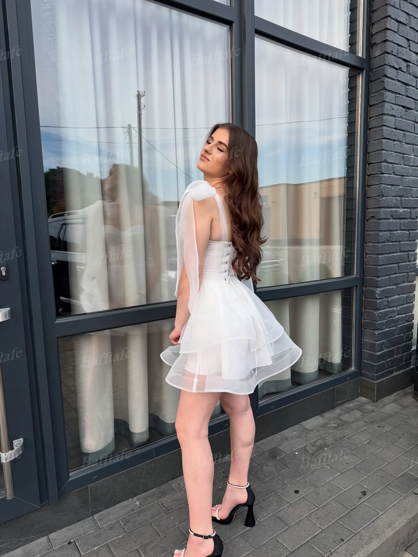 Bafftafe A-Linie Organza Maßgeschneiderte Ballkleider für Frauen Korsett-Rückenriemen Mädchen Tanz geschichtetes formelles Heimkehr-Partykleid