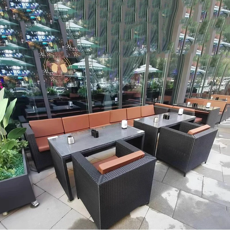 Outdoor Rattan Garden Furniture Sets Sofa Courtyard Fire Modern Garden Furniture Sets Sunscreen Metal Conjunto Home Furniture