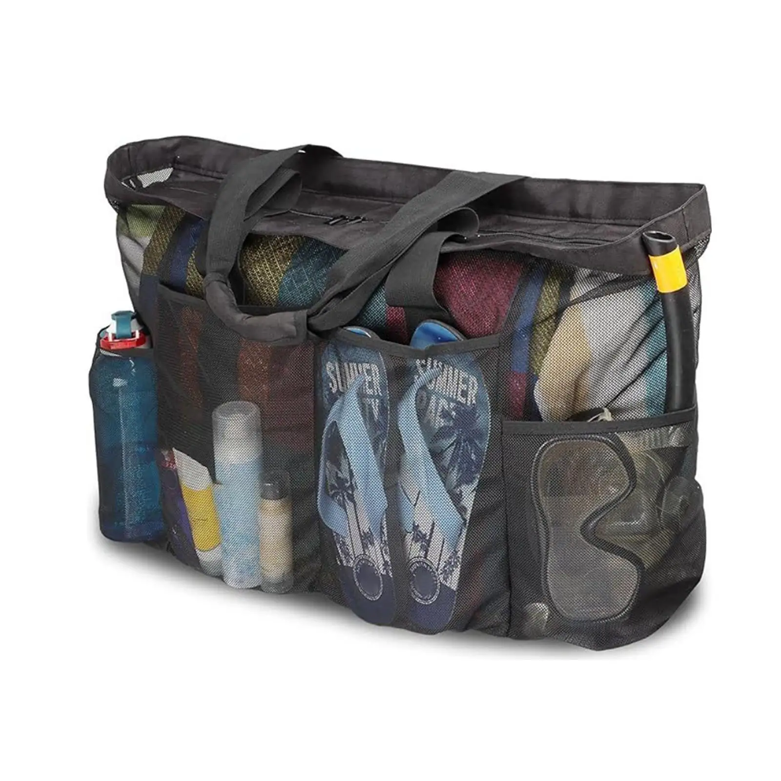 حقيبة حمل الشاطئ الشبكية، حقيبة حمام السباحة المحمولة، حقيبة كتف الشاطئ ذات سعة كبيرة