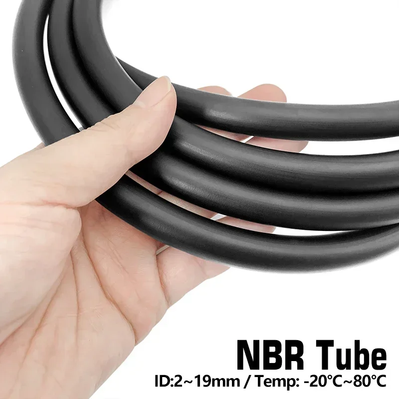 1m Black Rubber Hose ID2/3/4/5/6mm NBR Oil Resistant Rubber Hose Rubber Heat Resistant Hose Fuel Delivery Hose Pipe Tubing