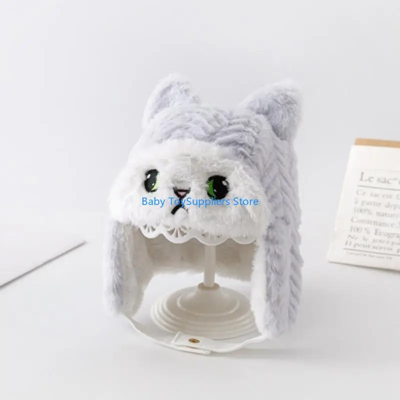 

R1WF 2023 Winter Earflaps Hats Kids Baby Bonnet Cap Breathable Hat Bear Hat Soft Hat Beanie Cap for Boy Girl Aged 6-36Months