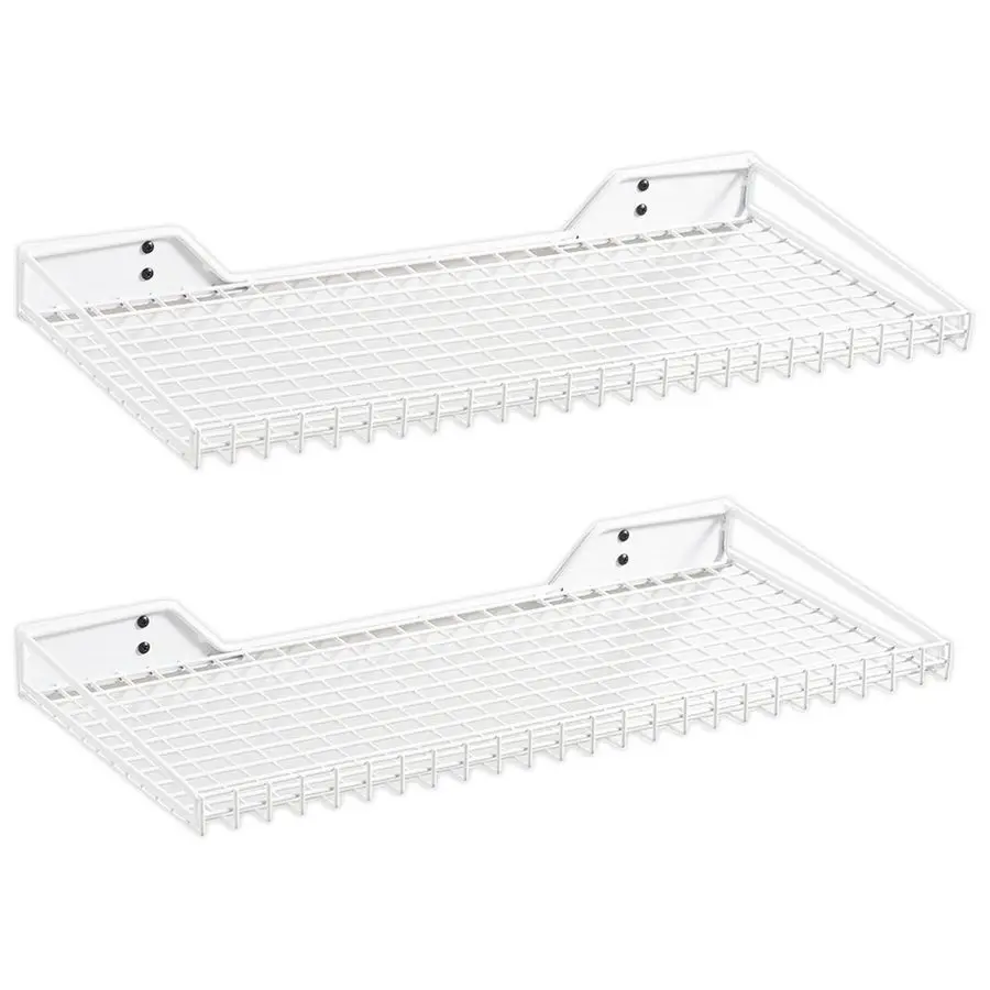 

Heavy Duty Garage Wall Shelving 2 Pack 23.6x11.8 Metal Wire Shelves Wall Mount Mesh Storage Rack for Garage, Office, Basement an