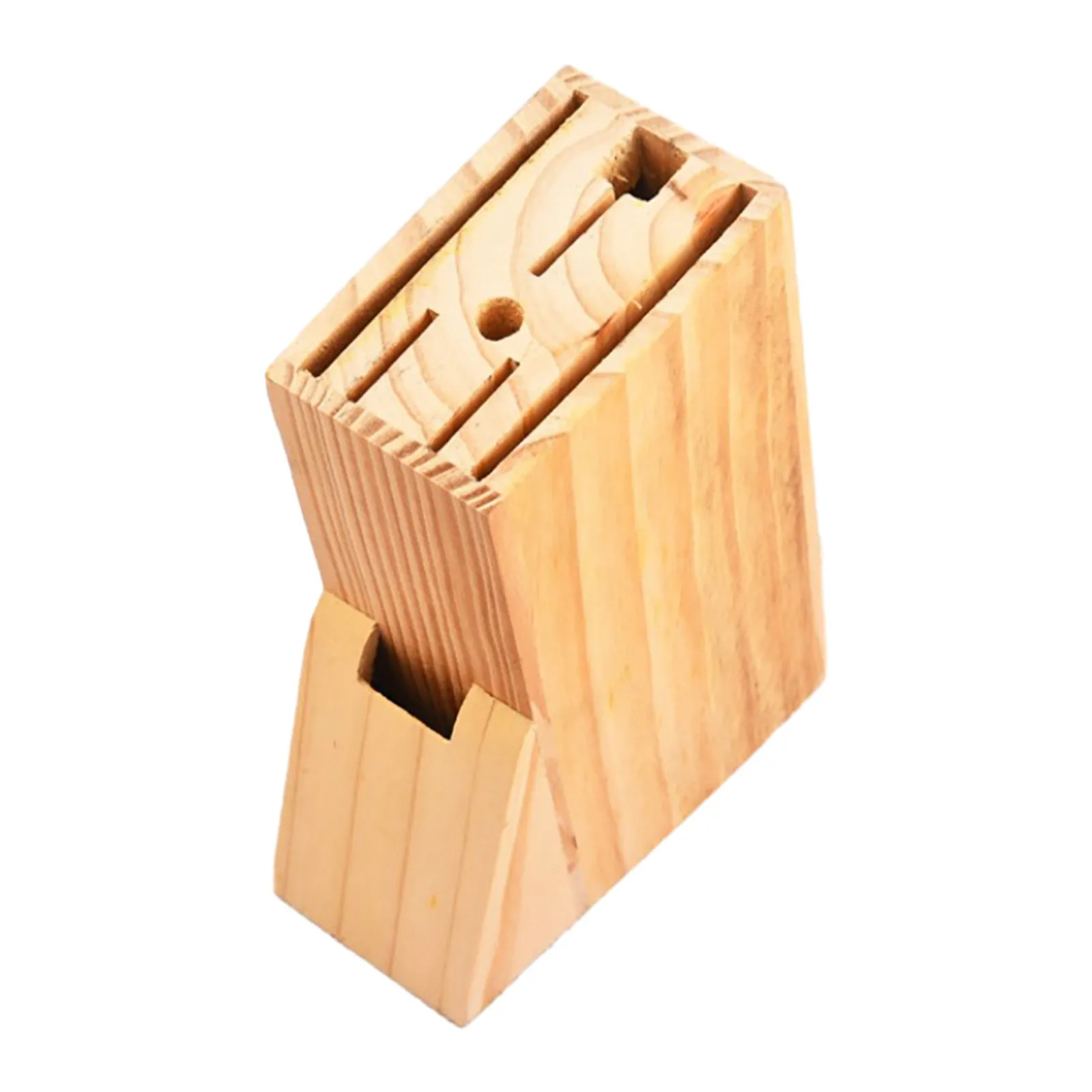 Sturdy Solid Wood Kitchen Cutter Holder Rack for Knife Scissor Storage Multi Functional Utensil Organizer Countertop Cooking