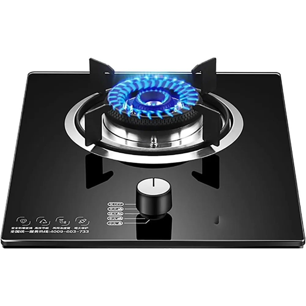

Burner Gas Cooker gas hob Built-in Gas Hob 33CM Black Glass Home Kitchen Gas Cooker， With 5.2KW Burners & Flame Failure Protecti