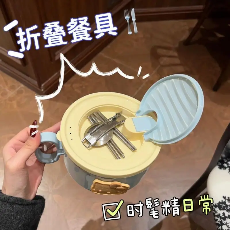 مرحبا كيتي السلطانية لطيف مكافحة تحرق نمط جديد وعاء المعكرونة الفورية موضة يده الساخن بيع Kawaii سعة كبيرة Ins الطلاب #4