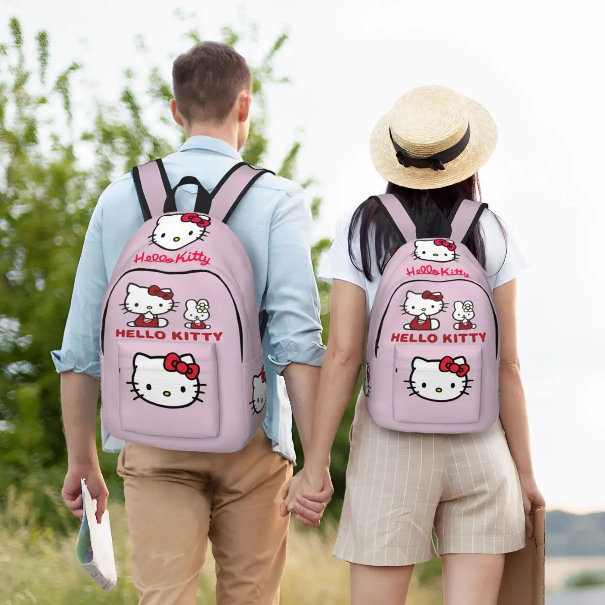 Sanrio Merch Hello Kitty Backpack for Girls Women Student School Book Bags Daypack Middle High College Bag Outdoor