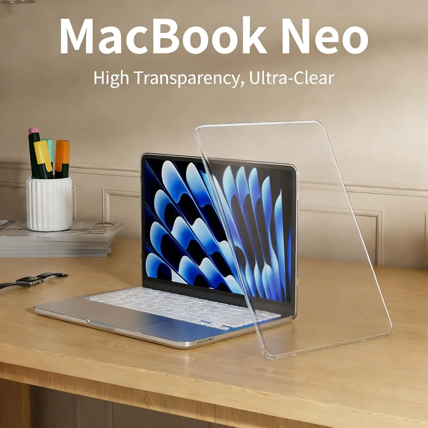 Compatible With Clear MacBook Neo 13 inch Case 2026 Model A3404, Crystal Clear Hard Shell & Keyboard Cover For Neo 13 inch