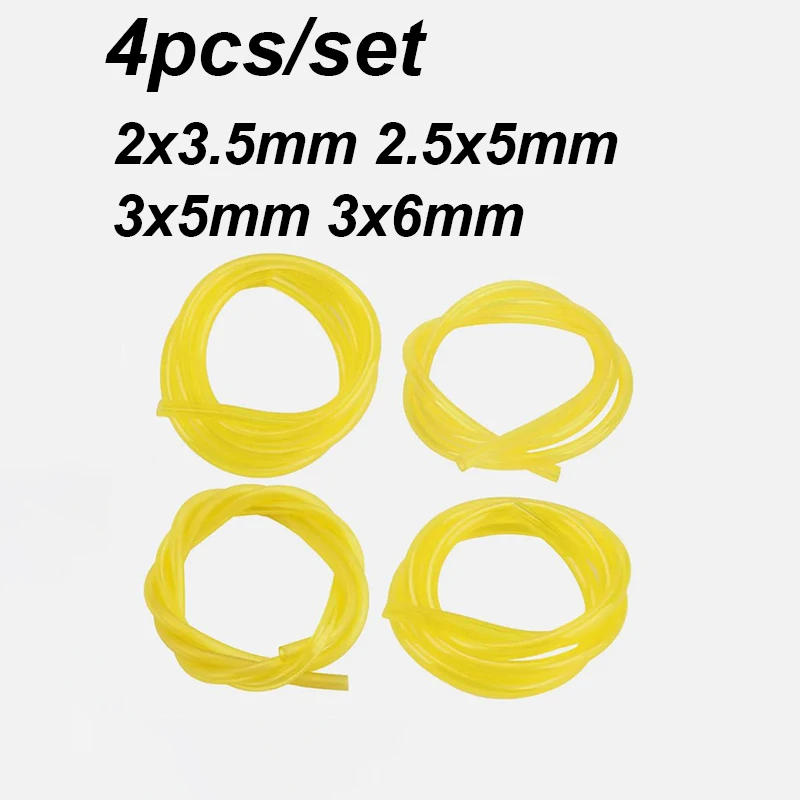 

4pcs/set 4 Sizes Hose Lines Carburetor Fuel Gas Tank Hose Tube Petrol Pipe For Car Boat Motorcycle Trimmer Chainsaw Blower Tools