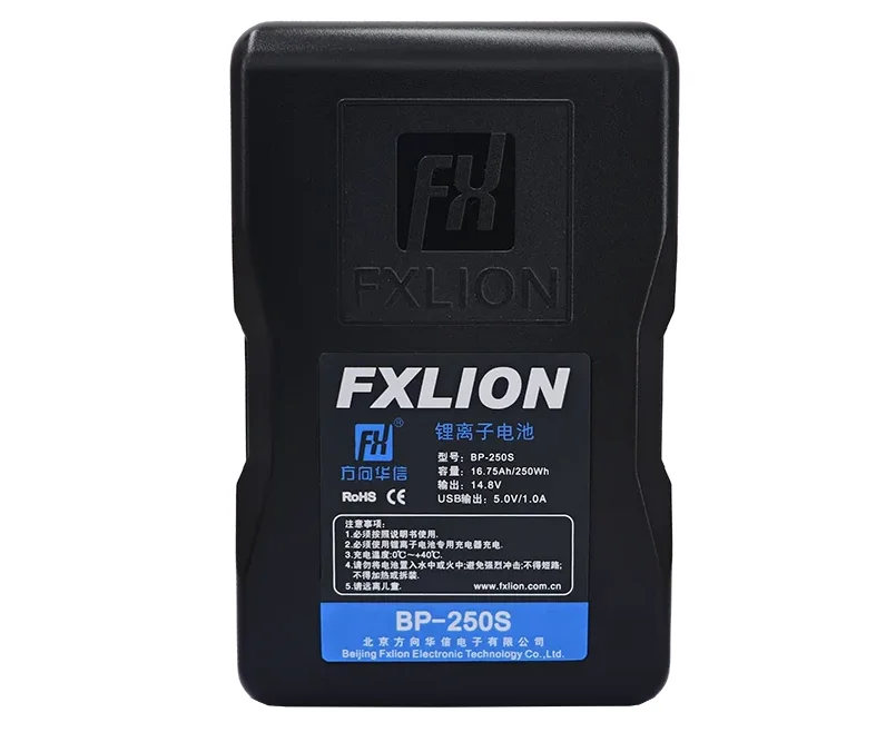 FXLION BP-250S 14.8V / 250Wh V-Mount Battery USB-A, D-Tap and 2 1Pin Socket. A 5-Level Power Indicator FOR Camera Ligh Battery