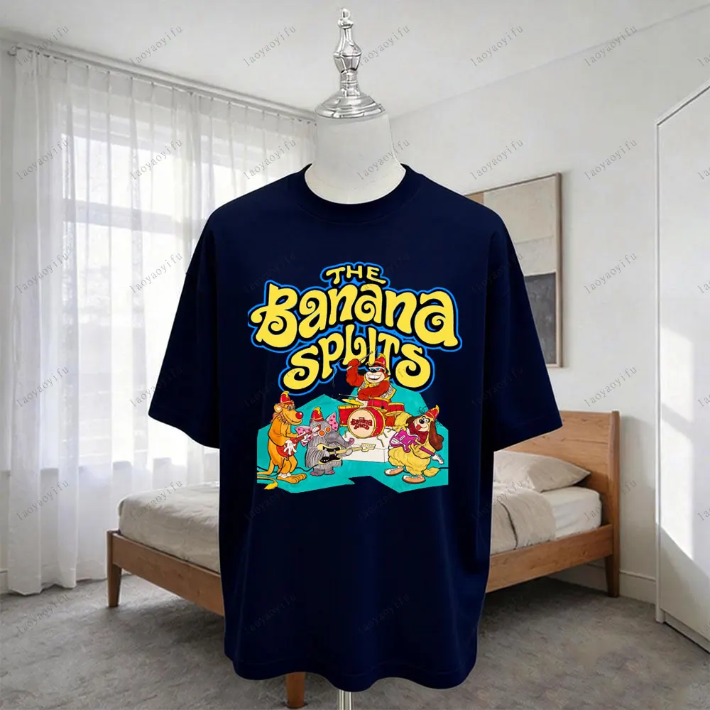The Banana Splits T-Shirt Loose Y2K Harajuku Streetwear Cotton Unique Men Clothes Cartoon Character Print Summer Funny T Shirt