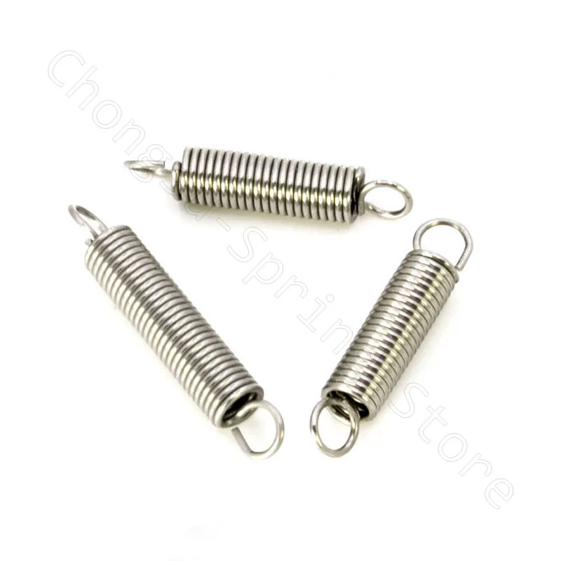 Resorte de tensión de 0,7mm con ganchos, resortes de extensión de diámetro de alambre de 0,7mm de acero inoxidable A2, diámetro exterior 5 6 - 8mm de longitud 15 - 160mm, 5 uds.