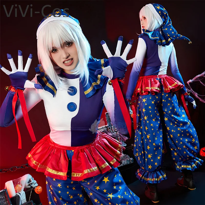 ViVi-Cos Halloween Clown Doll Cosplay Cosplay Costume Cos Game Anime Party Uniform Hallowen Play Role Clothes Clothing New Full