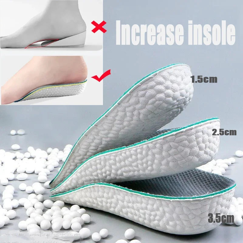 2pairs Arch Support Increase Height Insoles Light Weight Soft Elastic Lift for Men Women Shoes Pads 1.5CM 2.5CM 3.5CM Heighten