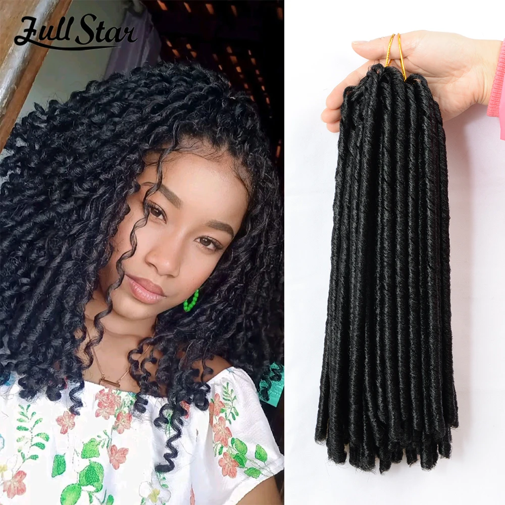 

Full Star Synthetic Hair 70g Blonde Black Faux Locs Flod 30 roots Crochet Braids Low Temperature Fiber Hair Party Daily Istall